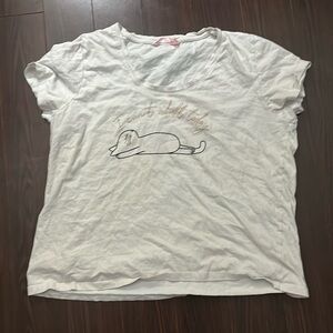 Cute PJ shirt with cat on it (La vie en rose) XL